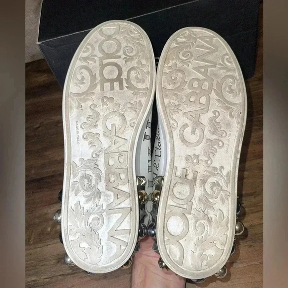 Dolce & Gabbana DG Portofino Designer White Leather Sneakers/Shoes - Picture 13 of 16